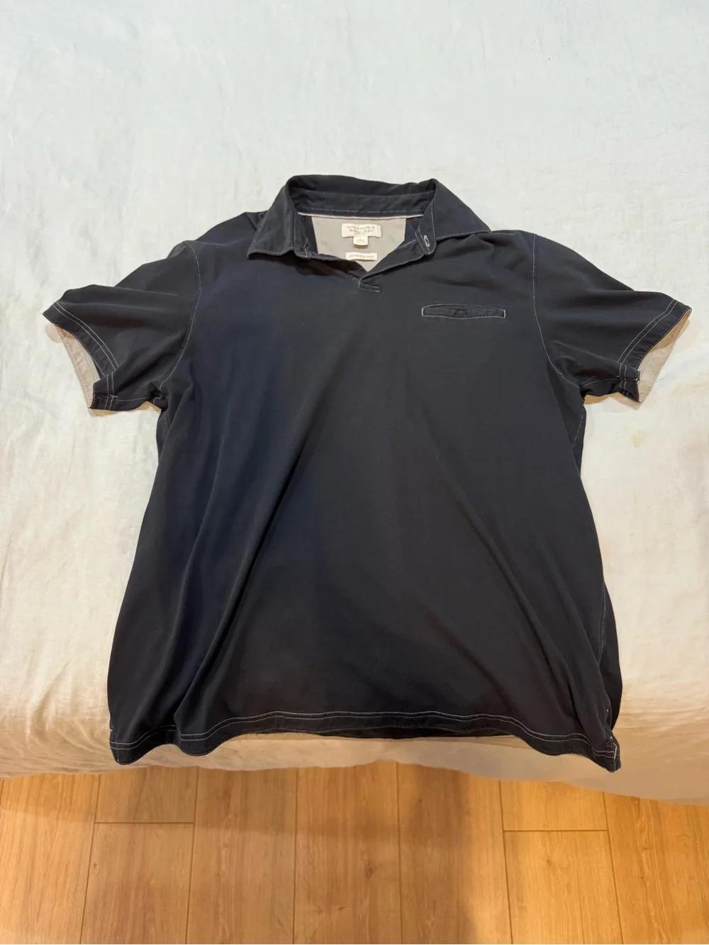 Banana Republic Fitted Pima Polo Black Short-Sleeve Polo